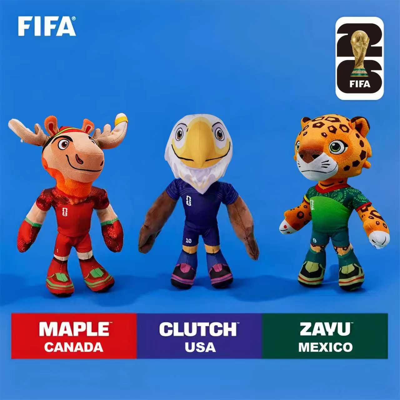 USA x Canada x Mexico 2026 World Cup Mascot Plush